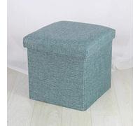 Repose-pieds pliable avec espace de rangement - Petit support - 158,8 kg - Rembourré en tissu étoilé - 38,1 x 38,1 x 38,1 cm - Idéal pour la décoration de la maison et la nization