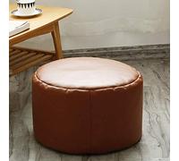 Repose-pieds pliable bleu encre ottoman pouf confortable rembourré siège repose-pieds pour salon en cuir synthétique 45 x 28 cm décoration d'intérieur élégante