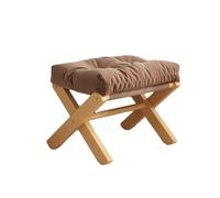 Repose-pieds pliable en bois massif - Repose-pieds multifonction pour salon, chambre à coucher et bureau - Repose-pieds ergonomique avec design robuste en X Leg (45 x 33 x 40 cm) (Palm)