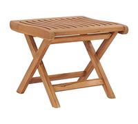 Repose-pieds pliable en teck massif - 46,5 x 49 x 41,5 cm - Résistant aux intempéries - Pliable comme tabouret d'appoint pour jardin, terrasse, balcon - Pour se détendre et relever les jambes