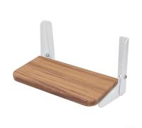 Repose-pieds pliable pour barre de bateau en bois de teck de qualité marine et alliage d'aluminium pour un confort amélioré et un rangement efficace