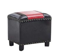 Repose-pieds, pouf en cuir capitonné, siège à langer en bois massif pour salon, chambre à coucher, petits espaces