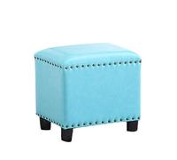 Repose-pieds, pouf en cuir capitonné, siège à langer en bois massif pour salon, chambre à coucher, petits espaces