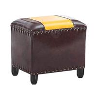 Repose-pieds, pouf en cuir capitonné, siège à langer en bois massif pour salon, chambre à coucher, petits espaces