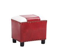 Repose-pieds, pouf en cuir capitonné, siège à langer en bois massif pour salon, chambre à coucher, petits espaces