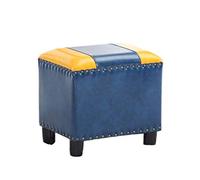 Repose-pieds, pouf en cuir capitonné, siège à langer en bois massif pour salon, chambre à coucher, petits espaces