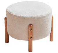 Repose-Pieds Pouf Tabouret Salon Pouf Ottoman Rond De Style Simple, Tabouret Bas De Balcon Amovible Et Lavable, Tabouret De Canapé De Salon, Assemblage Facile