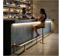 repose-pieds pour bar Barre d'appui en acier inoxydable pour repose-pieds, Antirouille Repose-pied sous comptoir pour pub/restaurant, Aucune soudure nécessaire(Gold,9 1/2 ft (290cm))