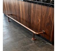 Repose-pieds pour bar de style industriel, Kit de repose-pieds en acier inoxydable, support mural, or Rose, plusieurs tailles(L420cm/13.8ft)