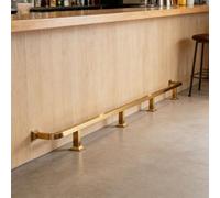 Repose-pieds pour bar de style industriel, Rail de pied barre carrée en acier inoxydable, support mural robuste, multicolore, plusieurs tailles(Gold,152in(386cm))