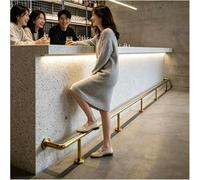 repose-pieds pour bar Longueur personnalisée Bar repos pied pour intérieur/extérieur, Commerce et ménage Bar pied rail avec des brackets, pour Kitchen Island/Pub/Salle de jeux(Gold,90in/229cm)