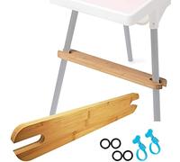 Repose-Pieds pour Chaise Haute, Repose-pieds Réglable en Bambou Naturel Antidérapant avec Anneaux en Caoutchouc, Repose-pieds en Bois de Bambou Compatible avec la Chaise Haute IKEA Antilop