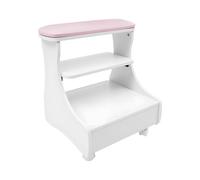Repose-pieds pour pédicure avec roues, pieds de manucure avec roues et tiroir, repose-pieds réglable en hauteur pour salon de manucure, pédicure et spa (rose)