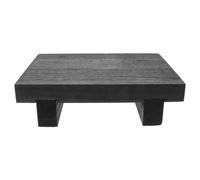 Repose-pieds Rectangulaire Bas en Bois Foncé, Stable, Léger, Minimaliste | Bords Arrondis, Base Antidérapante, Style Rustique, pour Chambre et Patio, Appui Ferme pour Garçon et Filles et Seniors