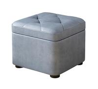 Repose-pieds rectangulaire en cuir rembourré pour salon - Élégant tabouret de coiffeuse - Repose-pieds idéal pour lits hauts et canapés