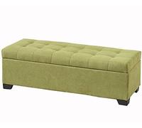 Repose-pieds rectangulaire moderne avec design touffeté - Banc à chaussures léger en lin, charge maximale de 150 kg, 120 x 45 x 40 cm, meubles rembourrés élégants pour décoration d'intérieur