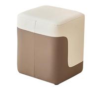 Repose-pieds rectangulaire moderne en cuir - Repose-pieds confortable pour canapé, salon, chambre à coucher et couloir - Tabouret marron élégant pour décoration d'intérieur