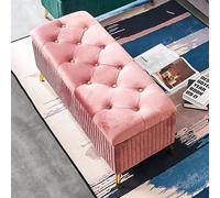 Repose-pieds rectangulaire moderne rembourré en velours avec rangement, doux et durable, pour salon ou chambre à coucher, design peu encombrant