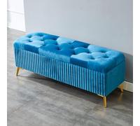 Repose-pieds rectangulaire moderne rembourré en velours avec rangement, doux et durable, pour salon ou chambre à coucher, design peu encombrant