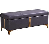 Repose-pieds rectangulaire pour chambre à coucher avec coussinet éponge et pieds en métal, capacité de charge de 150 kg, rangement de chaussures élégant et assise confortable, parfait pour la