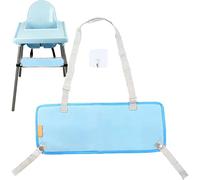 Repose-Pieds Réglable Antidérapant en Tissu pour Chaise Haute Enfant - Tapis Tricoté Compatible avec Ikea (Bleu)