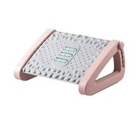 Repose-pieds réglable sous le bureau, Repose-pieds sous le bureau avec roulettes réglables en hauteur et coussin de massage multicolore(Pink)