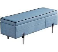 Repose-pieds rembourré avec rangement, siège confortable en tissu technique et cadre en fer forgé, idéal pour le salon, la chambre à coucher ou l'entrée