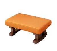 Repose-Pieds rembourré en Bois, Tabouret Bas Rectangulaire en Bois Massif, Petit Repose-Pieds en Bois pour Canapé et Table Basse, Siège Bas pour Entrée ou Bureau (C 1)