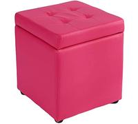 Repose-Pieds Rembourré En Simili Cuir, Tabouret De Rangement, Banquette, Cube Avec Charnière, Boîte De Rangement, Coffre, Siège Unique, Repose-Pieds De Rangement (30 X 30 X 35 Cm (12 X 12 X 14 Pouce