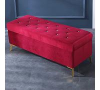 Repose-pieds rembourré en velours avec boutons en cristal, tabouret à langer luxueux pour salon, chambre à coucher et entrée