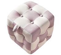 Repose-pieds rembourré et marchepied - Tabouret carré portable pour le salon à changer de chaussures Design multifonction en tissu respirant Petit repose-pieds pour un accès facile