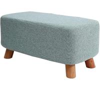 Repose-pieds rembourré, tabouret de canapé moderne, banc en tissu respirant, amovible et lavable, pieds en bois massif, banc à chaussures à changer, poids 150 kg, 60 x 28,5 x 28,5 cm (couleur : cyan)