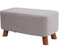 Repose-pieds rembourré, tabouret de canapé moderne, banc en tissu respirant, amovible et lavable, pieds en bois massif, banc à chaussures à changer, poids 150 kg, 60 x 28,5 x 28,5 cm (couleur : gris)