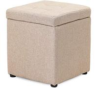 Repose-Pieds Rembourré, Tabouret De Rangement En Tissu Cube, Banquette, Coffre À Jouets Avec Charnière, Boîte De Rangement, Coffre, Repose-Pieds De Rangement À Siège Unique (30X30X35Cm (12X12X14Inch