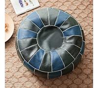 Repose-Pieds Repose-Pieds 1 pièces Pouf marocain en Cuir PU brodé Artisanat Ottoman Repose-Pieds Rond Grand 50 * 35 cm Coussin Non rembourré en Cuir Artificiel