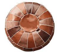 Repose-Pieds Repose-Pieds 1 pièces Pouf marocain en Cuir PU brodé Artisanat Ottoman Repose-Pieds Rond Grand 50 * 35 cm Coussin Non rembourré en Cuir Artificiel