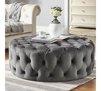 Repose-pieds rond capitonné ottoman - Confortable pour le salon, la chambre à coucher ou comme table basse
