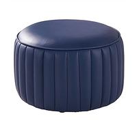 Repose-pieds rond en cuir de qualité supérieure - Repose-pieds confortable pour le salon et la chambre à coucher. Petit pouf d'appoint élégant, parfait pour la détente et la décoration intér