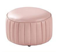 Repose-pieds rond en cuir de qualité supérieure - Repose-pieds confortable pour le salon et la chambre à coucher. Petit pouf d'appoint élégant, parfait pour la détente et la décoration intér