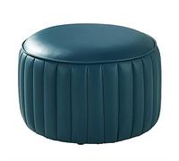 Repose-pieds rond en cuir de qualité supérieure - Repose-pieds confortable pour le salon et la chambre à coucher. Petit pouf d'appoint élégant, parfait pour la détente et la décoration intér