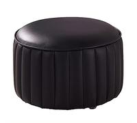 Repose-pieds rond en cuir de qualité supérieure - Repose-pieds confortable pour le salon et la chambre à coucher. Petit pouf d'appoint élégant, parfait pour la détente et la décoration intér