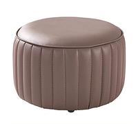 Repose-pieds rond en cuir de qualité supérieure - Repose-pieds confortable pour le salon et la chambre à coucher. Petit pouf d'appoint élégant, parfait pour la détente et la décoration intér