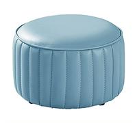 Repose-pieds rond en cuir de qualité supérieure - Repose-pieds confortable pour le salon et la chambre à coucher. Petit pouf d'appoint élégant, parfait pour la détente et la décoration intér