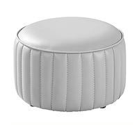 Repose-pieds rond en cuir de qualité supérieure - Repose-pieds confortable pour le salon et la chambre à coucher. Petit pouf d'appoint élégant, parfait pour la détente et la décoration intér