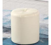 Repose-pieds rond en cuir ottoman pour salon, cuisine, chambre à coucher et balcon - Solution polyvalente pour changer de chaussures et de sièges