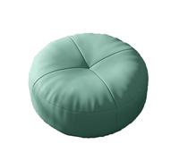 Repose-pieds rond en cuir - Petit marchepied pour entrée et chambre à coucher - Tabouret futon polyvalent vert pour changer de chaussures et décoration créative - Repose-pieds bas