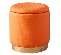 Repose-pieds rond en velours avec couvercle de rangement, pouf rembourré pour coiffeuse, salon et chambre à coucher, design vintage