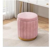 Repose-pieds rond en velours avec rangement et housse amovible pour commode, table d'appoint multifonctionnelle avec pieds rembourrés, design ergonomique