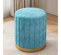 Repose-pieds rond en velours, petit repose-pieds rembourré pour salon et chambre à coucher, meuble d'appoint marron élégant