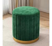 Repose-pieds rond en velours, table d'appoint multifonctionnelle et tabouret de coiffeuse avec base dorée, design plissé pour salon, chambre à coucher, dortoir